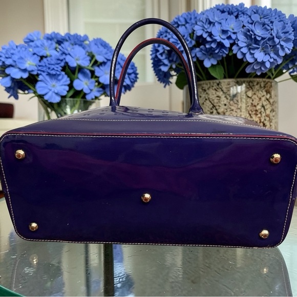 3FER EUC Arcadia Deep Blue Parent Leather Satchel Bag - Picture 7 of 10